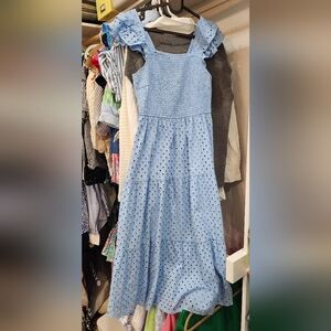 Blue Polka Dot Maxi Dress